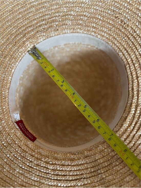Vintage Giovannio Classic Straw Boater Hat ~ Dupioni Silk Ribbon Bow